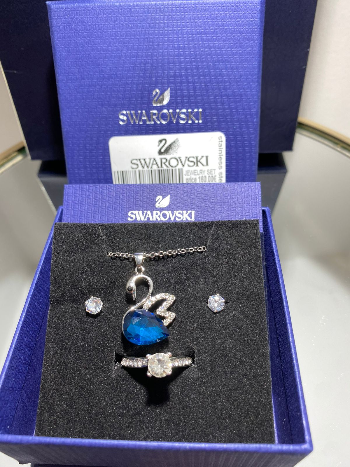 Swarovski®Σετ 4 Τεμαχίων Από Ανοξείδωτο Ατσάλι cod-009