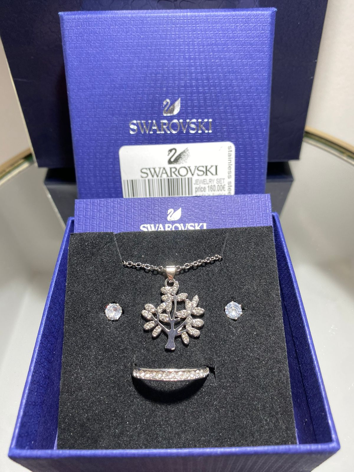 Swarovski®Σετ 4 Τεμαχίων Από Ανοξείδωτο Ατσάλι cod-012